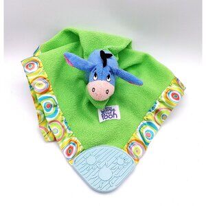 Disney Winnie Pooh Eeyore Lovey Plush Green Security Blanket Teether Toy